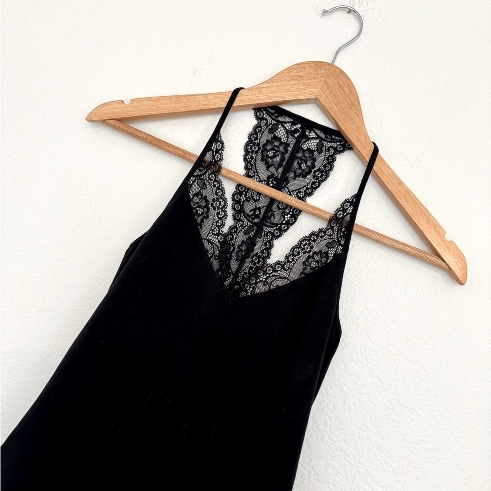 Express Black Lace Detail Mini Dress